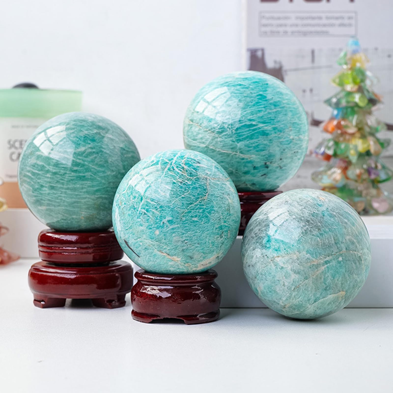 Naturalna kryształowa kulka Polerowane kulki mineralne energii leczniczej dla Fengshui Dekoracja Dekoracji Domu Fotografii Crystal Sfera Crystal,3.15in(8cm)