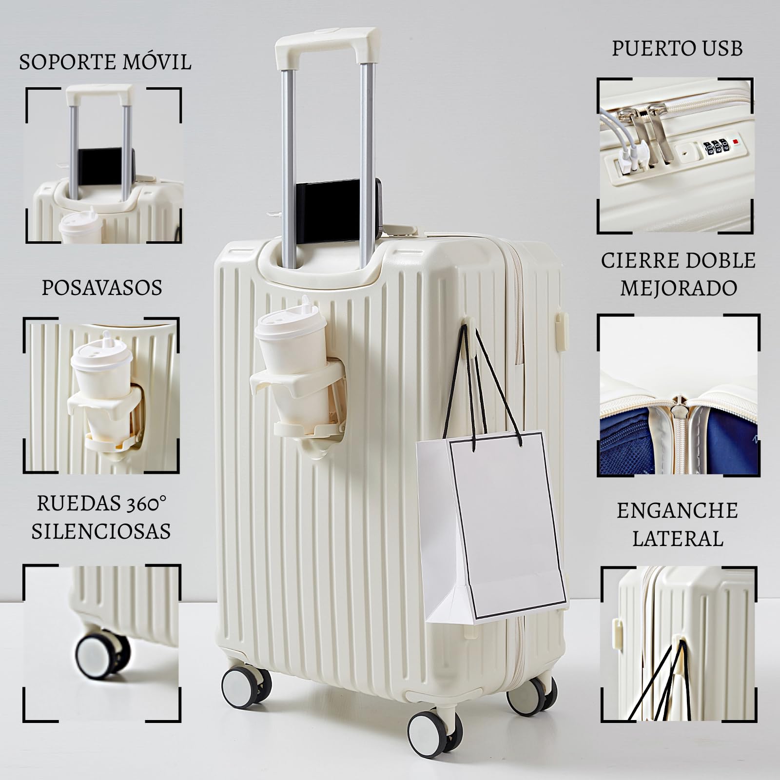 Maleta de Viaje Grande 76x50x32 cm Rígida ABS + PC con Cerradura TSA – Ideal para Facturación 23 kg, Ruedas Giratorias 360º Silenciosas — view 4