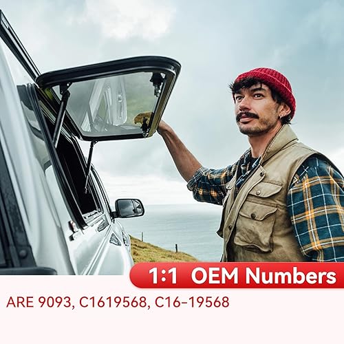 Miniatura 3 de IAQWE C1619568 Amortiguadores de gas de 15 pulgadas, 40 libras178N, puntales de elevación de 15" para Snugtop, ARE, Leer, cubierta de camioneta,