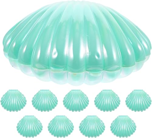 Gadpiparty Cajas de dulces de conchas marinas, recipientes para recuerdos de fiesta, soportes de plástico para golosinas de almejas, caja de