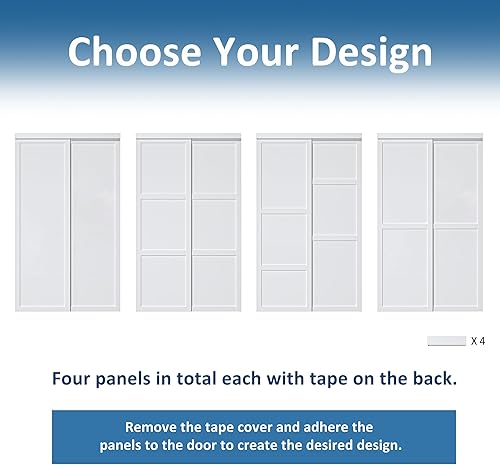 Miniatura 8 de Puertas correderas para armario pintables para dormitorios, 60 x 80 pulgadas, puerta interior de núcleo sólido 3-Lite con kit de herramientas,