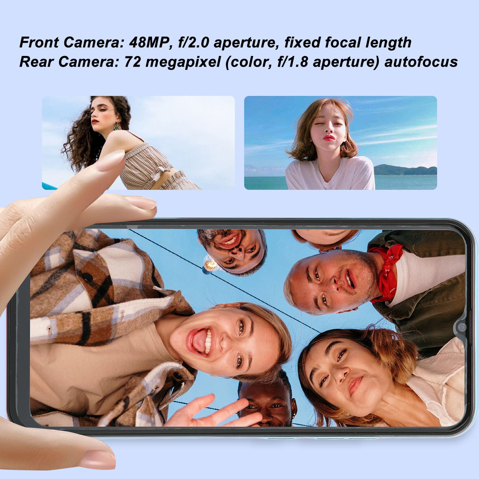 Alvinlite Smartphone Ultra S22, Telefono Cellulare Sbloccato, Smartphone Android Sbloccato, Telefono Cellulare Dual Sim Dual Standby, Telefono da Gioco Android 12, 128 GB, 8 GB RAM 64 GB Rom(EU Plug)