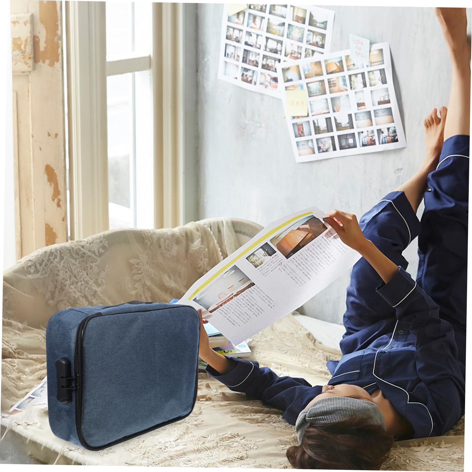 Organizer Documento da Viaggio Oxford Chiusura a Combinazione, Design Multi-strato Elegante e Capiente per Uso Quotidiano e Viaggi