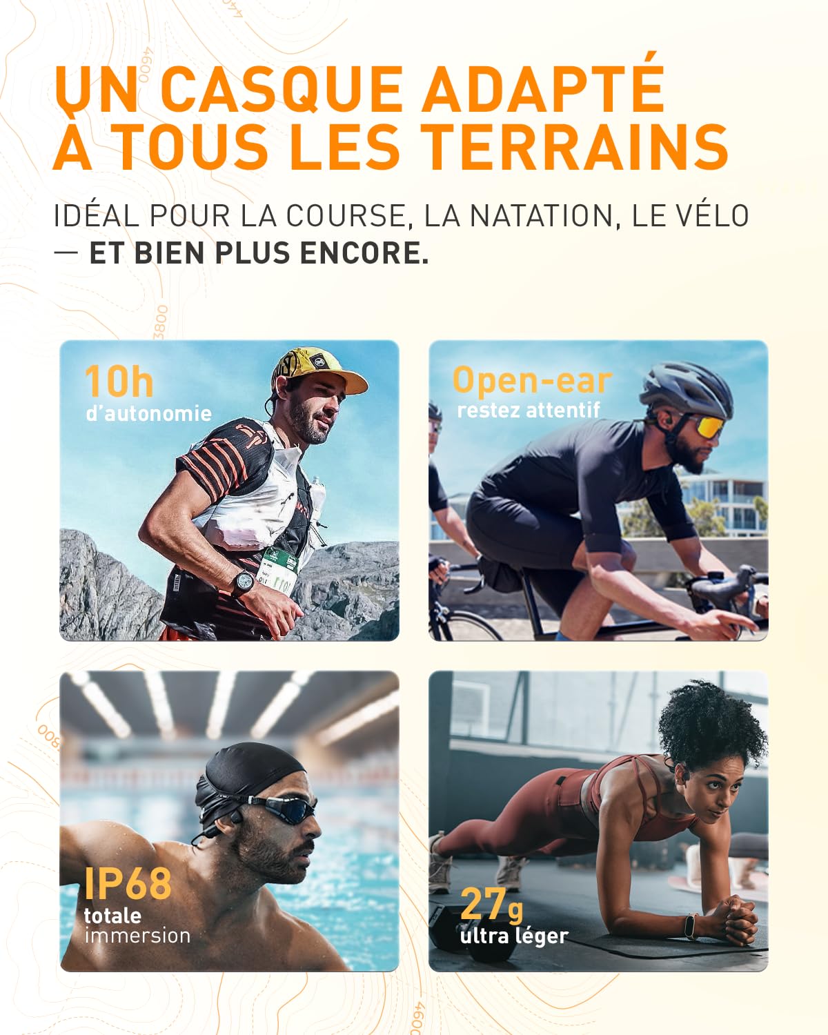 NexOne Lite – Casque à Conduction Osseuse Étanche IP68, Bluetooth 6.0, Mémoire 16 Go, Autonomie 10H Casque Sport Oreille Ouverte Léger pour Natation, Vélo et Course, Écouteurs MP3