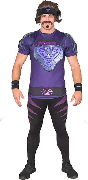 Purple Cobras Halloween Costume Set - Large - Includes Cobra Wig & Armor - Adult Cosplay Complete Set