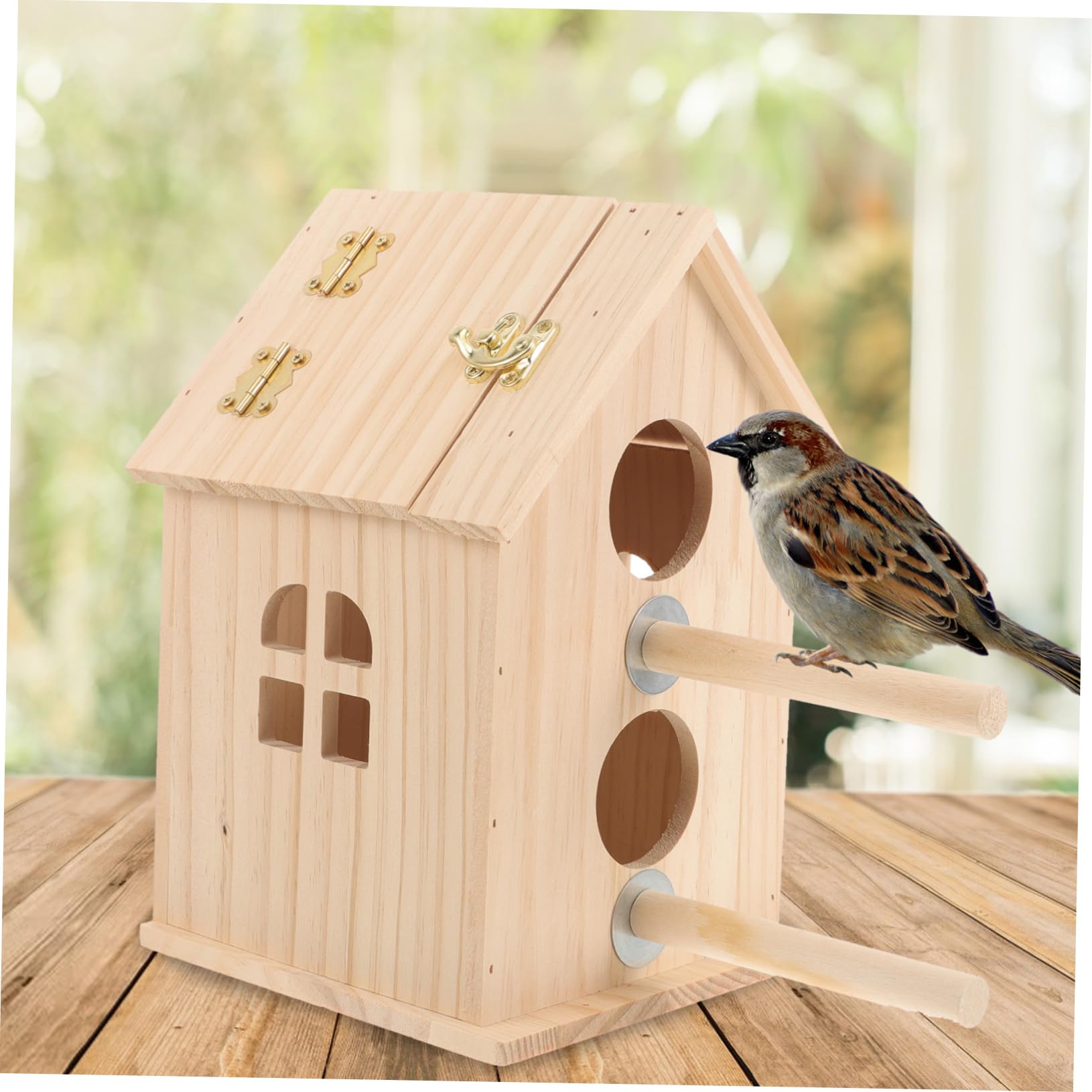 BESPORTBLE Caja terrario de Aves Nido de Periquito de Madera Suministros de cría de Aves nidos de pajaros casa pajaros Juguetes de Aves para periquitos Accesorio Periquito Loro Nido de Pájaro