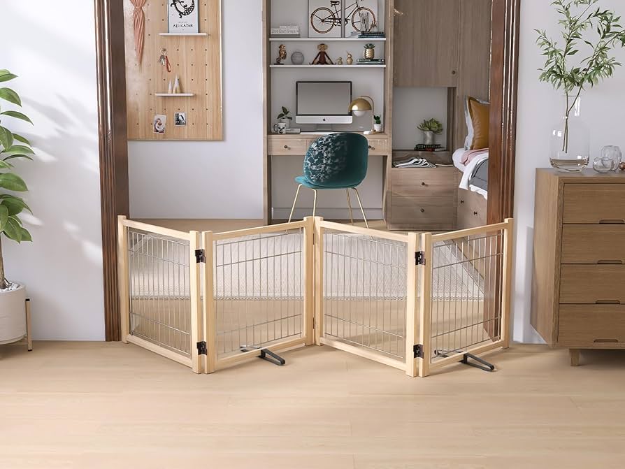 Amazon.co.jp: ペットフェンス 犬 ペットゲート 置くだけ 犬 フェンス