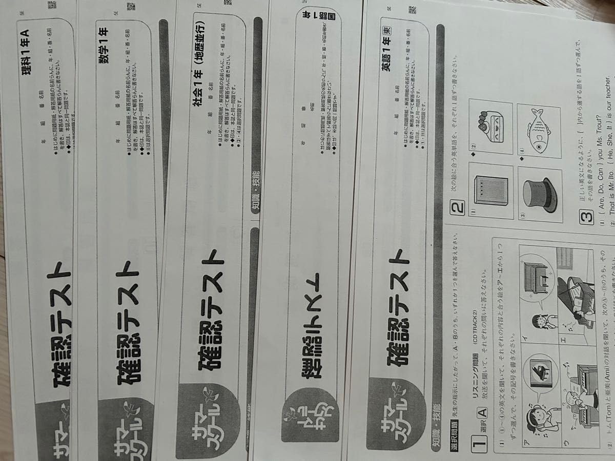 2025年度版 サマースクール１年 確認テストのコピー