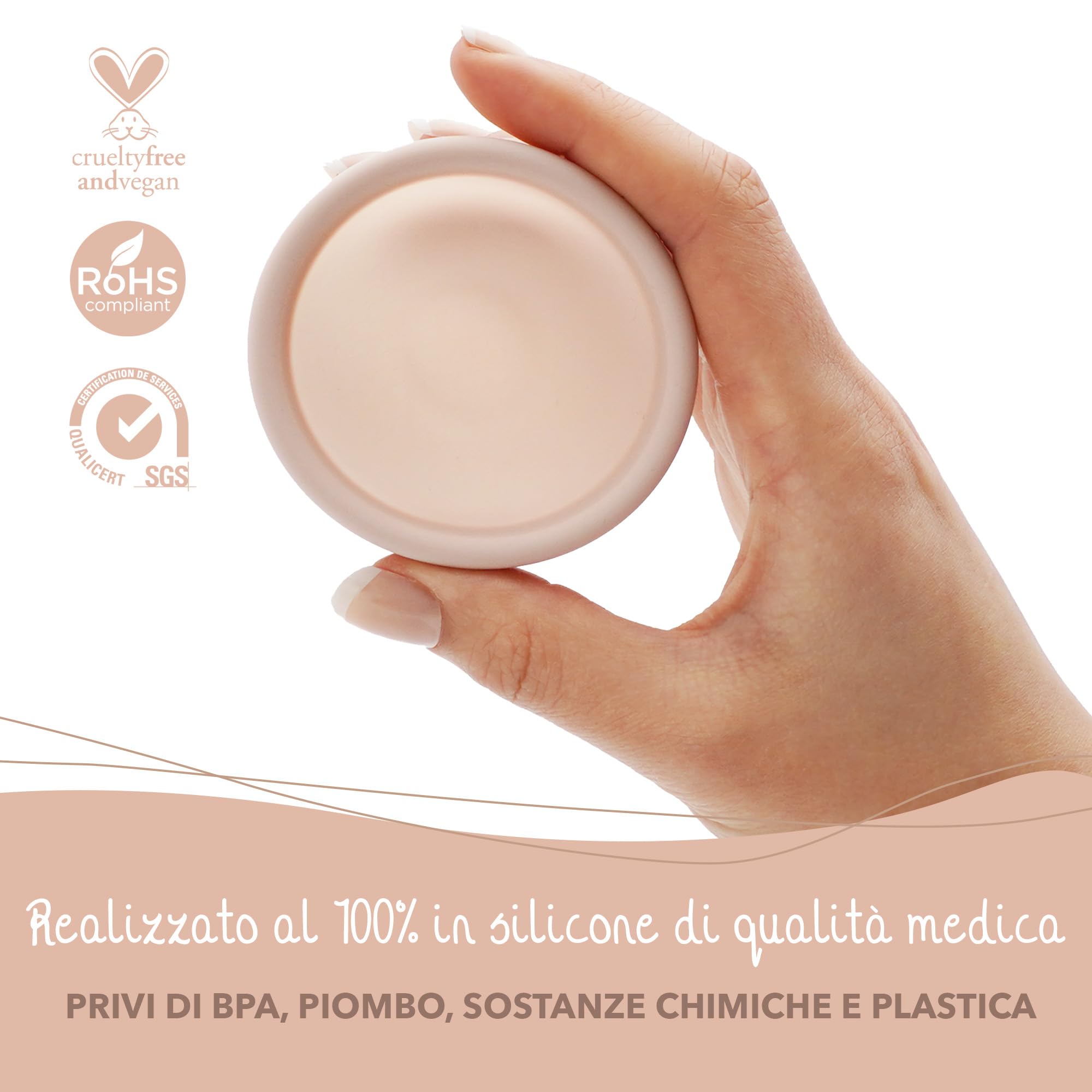 Bamboozy Disco Menstruale con Custodia in Silicone (M) - Disco Menstruale Sostenibile e Riutilizzabile in 100% Silicone Medicale - Senza BPA - Protegge fino a 12 ore - per Sport e Nuoto