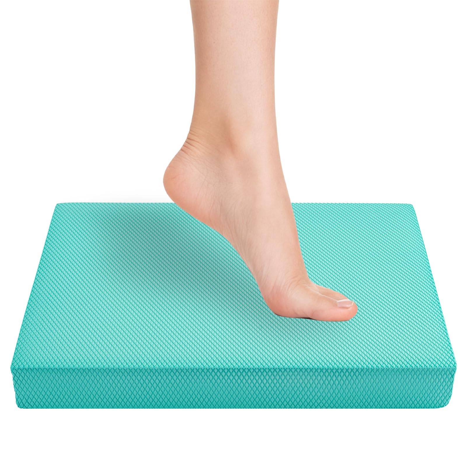 SUNNYNEST Foam Balance Pad Stability Training Cushion Non Slip Sweat Resistant Extra Thick TPE Exercise Mat for Physical Therapy Core Strength Sensory Integration Home Gym (Mint Green, 40x33x5cm)