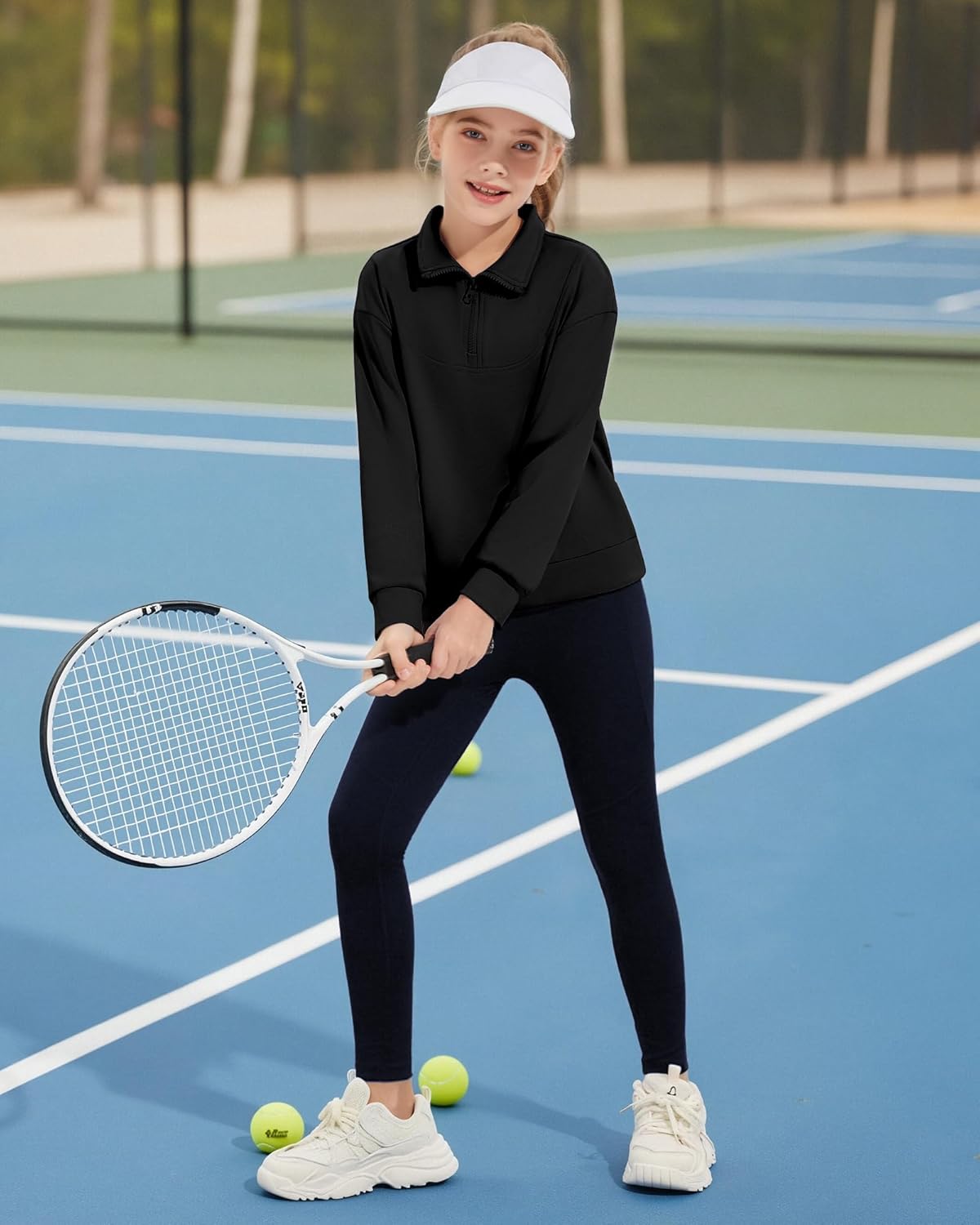 Girls Quarter Zip Sweatshirt Long Sleeve Pullover Tops Kids Casual Spring Outfits for Teen Girls, 5-14 Years - Image 6