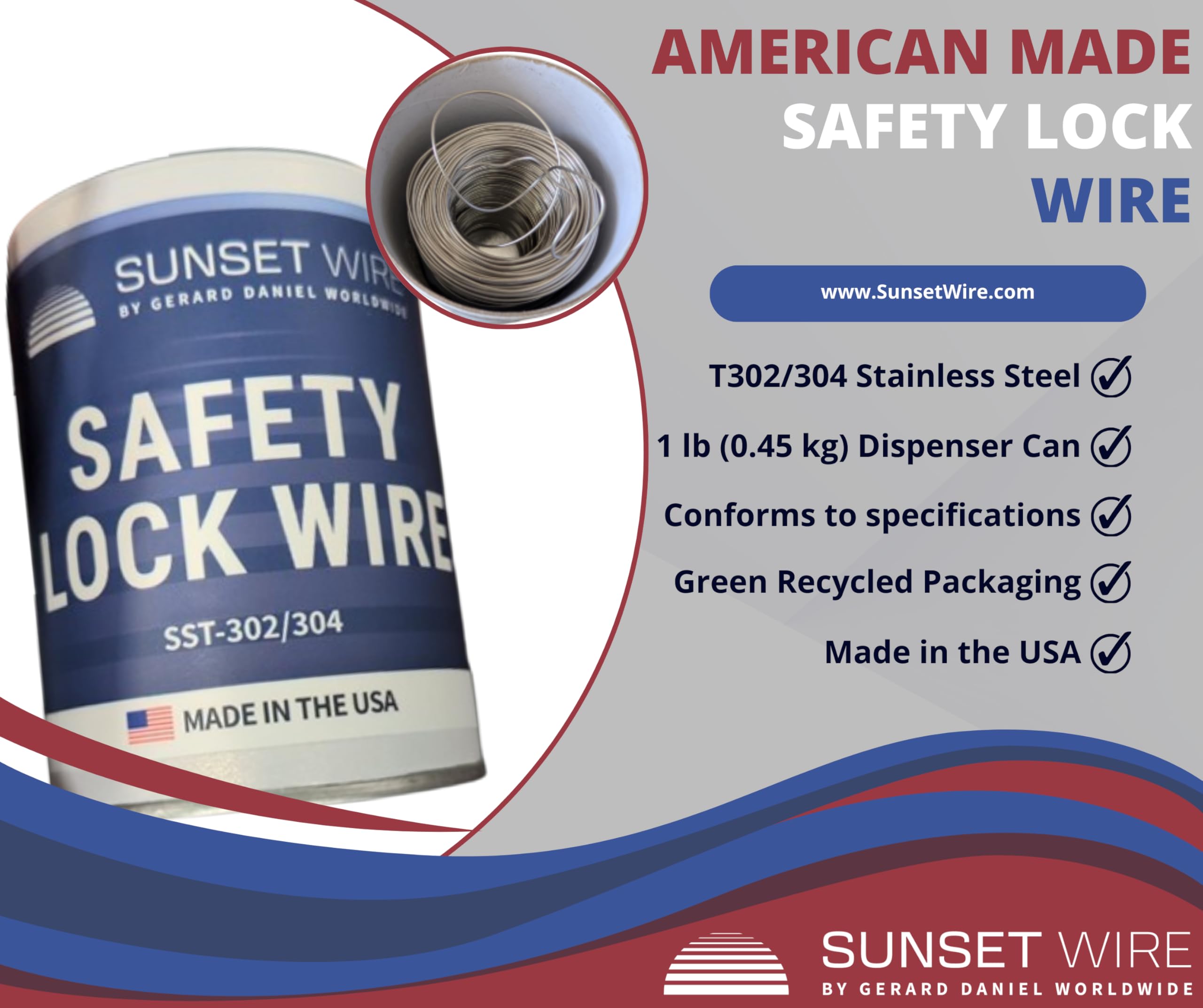 Amazon.com: Sunset Wire Safety Lock Wire - T302/304 Stainless