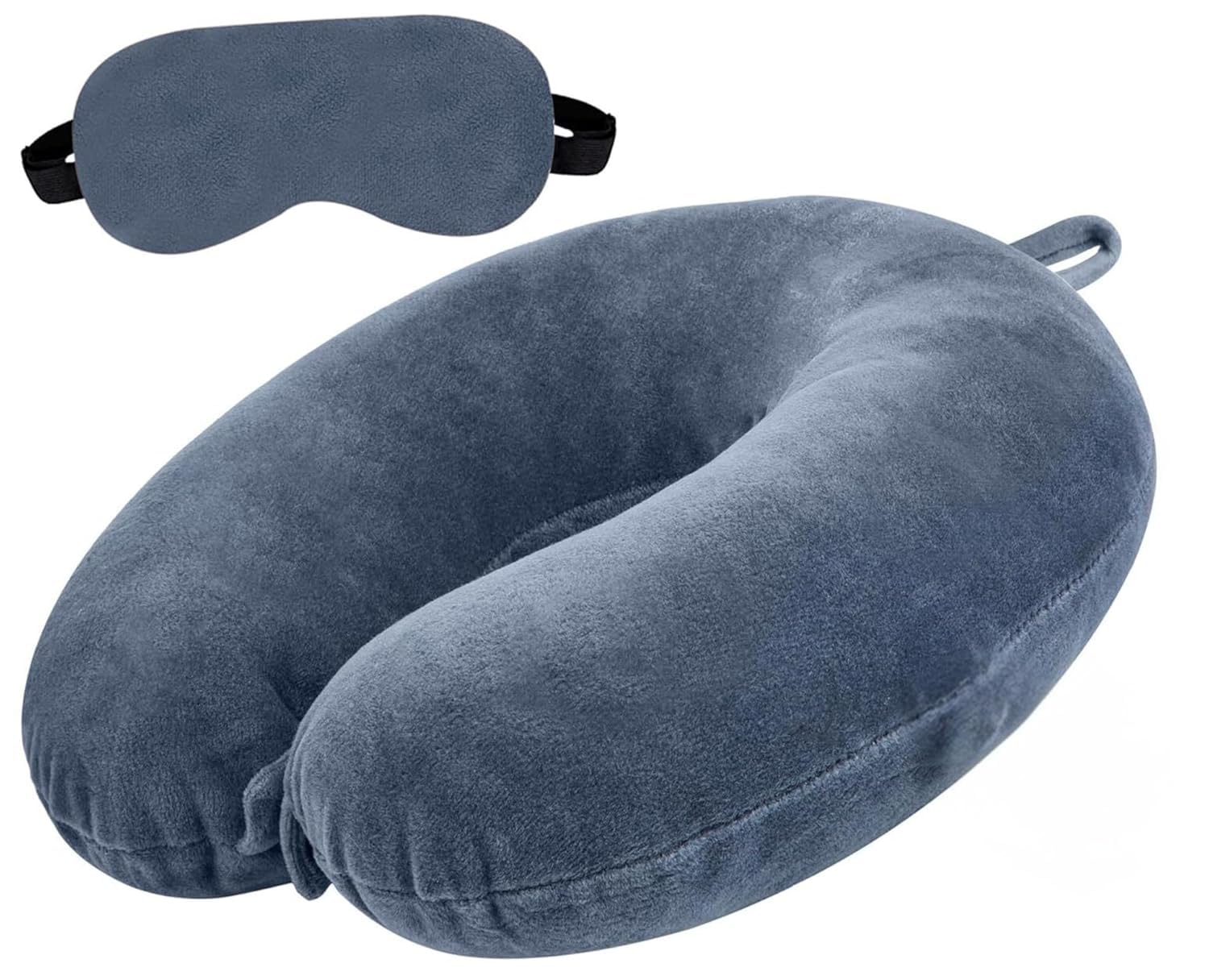 Crackles U Shaped Travel Neck Pillow Combo with Eye Mask for Travel in Airplane Flight/Car/Train for Sleeping,Comfortable Head Rest Neck Support | Lightweight for Men and Women (Grey)-image-37