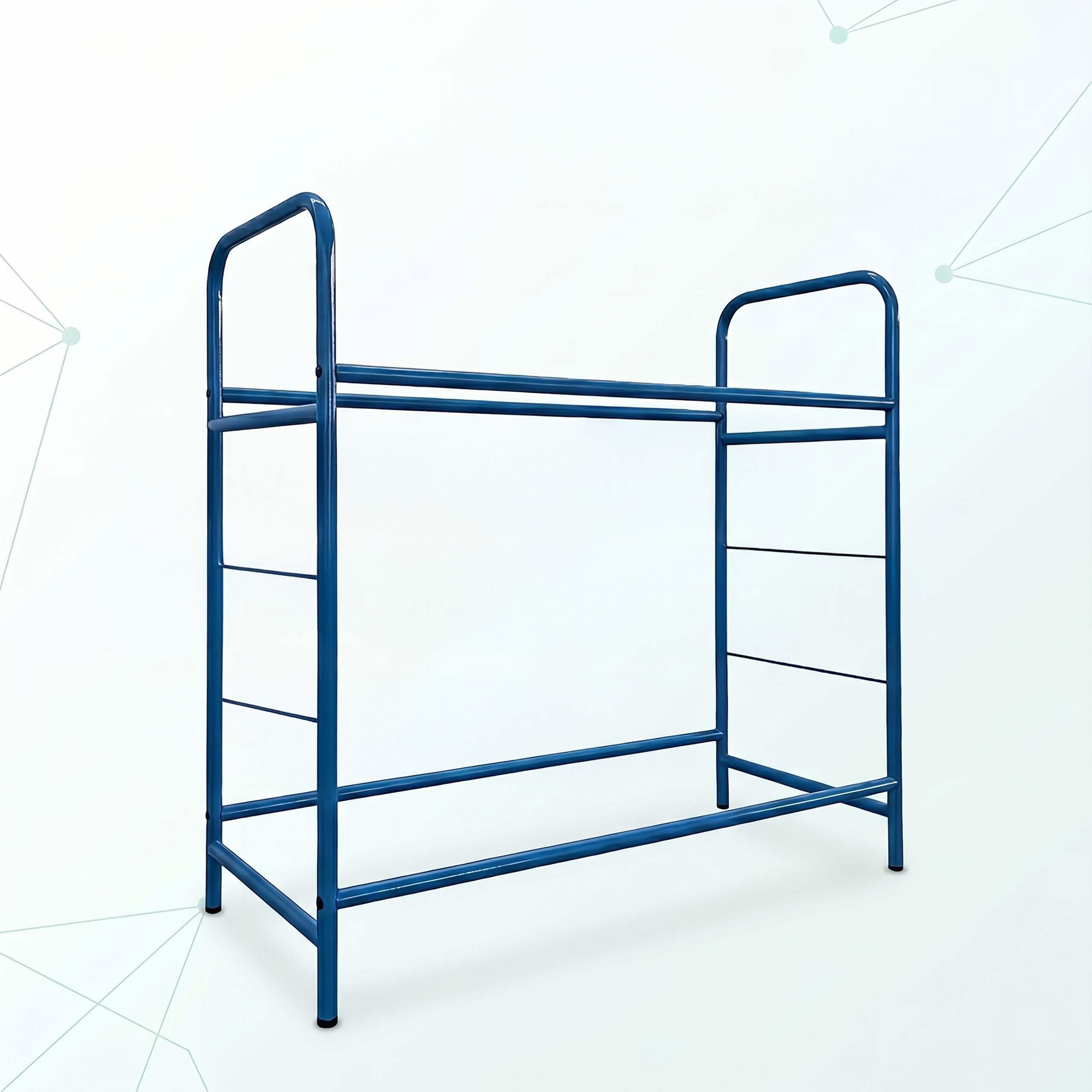 Relaxdays Regał na opony na 8 opon, wys. x szer. x gł.: 106 x 106 x 46 cm, 200 kg, stal, 2 poziomy, regał na koła, łożysko opon, niebieski