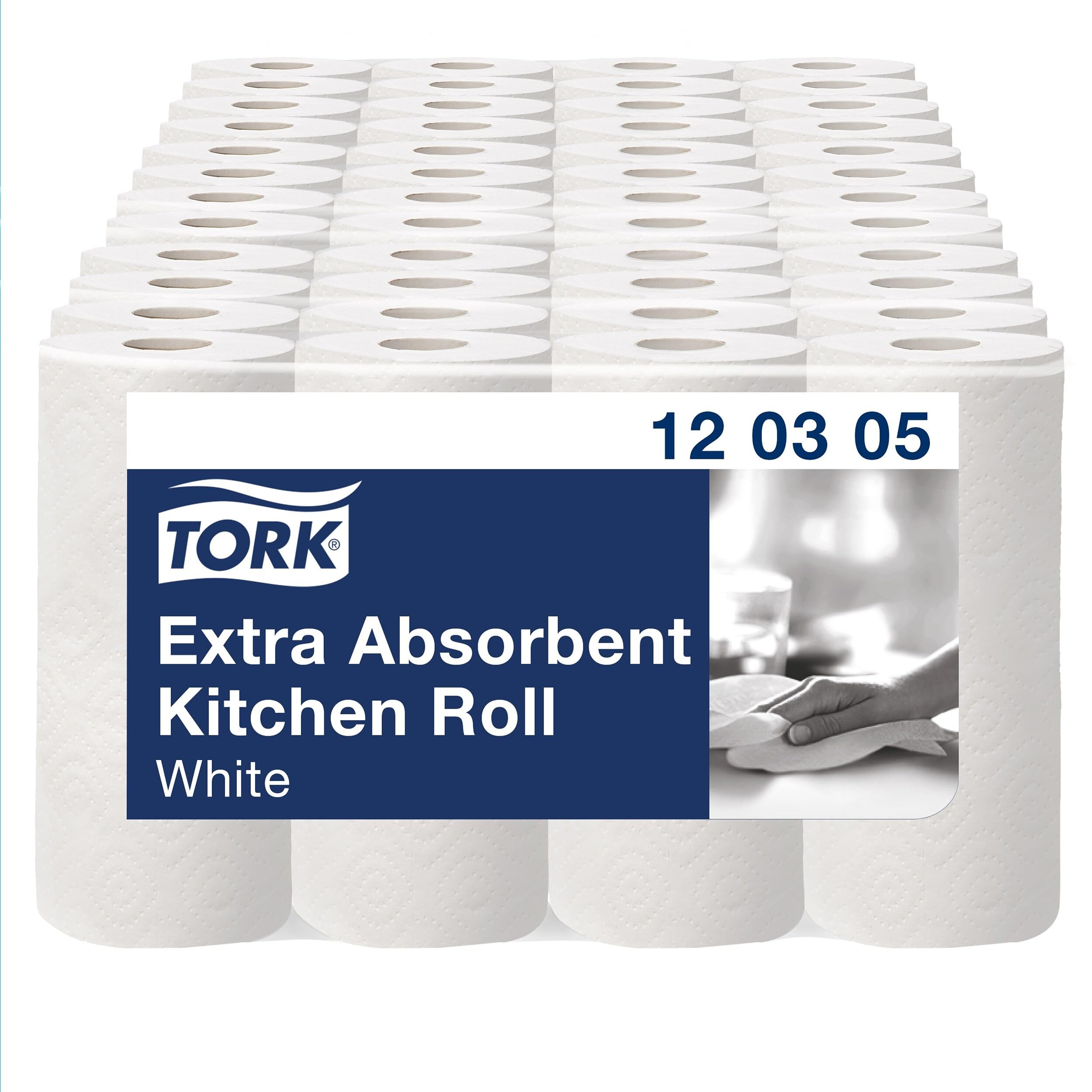 Tork Rouleau d’Essuie-tout extra-absorbant blanc, Premium, 3 plis, 48 x 12,2 m, 120305
