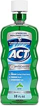 ACT Anticavity Zero Alcohol Fluoride Mouthwash 18 fl. oz., With Accurate Dosing Cup, Mint