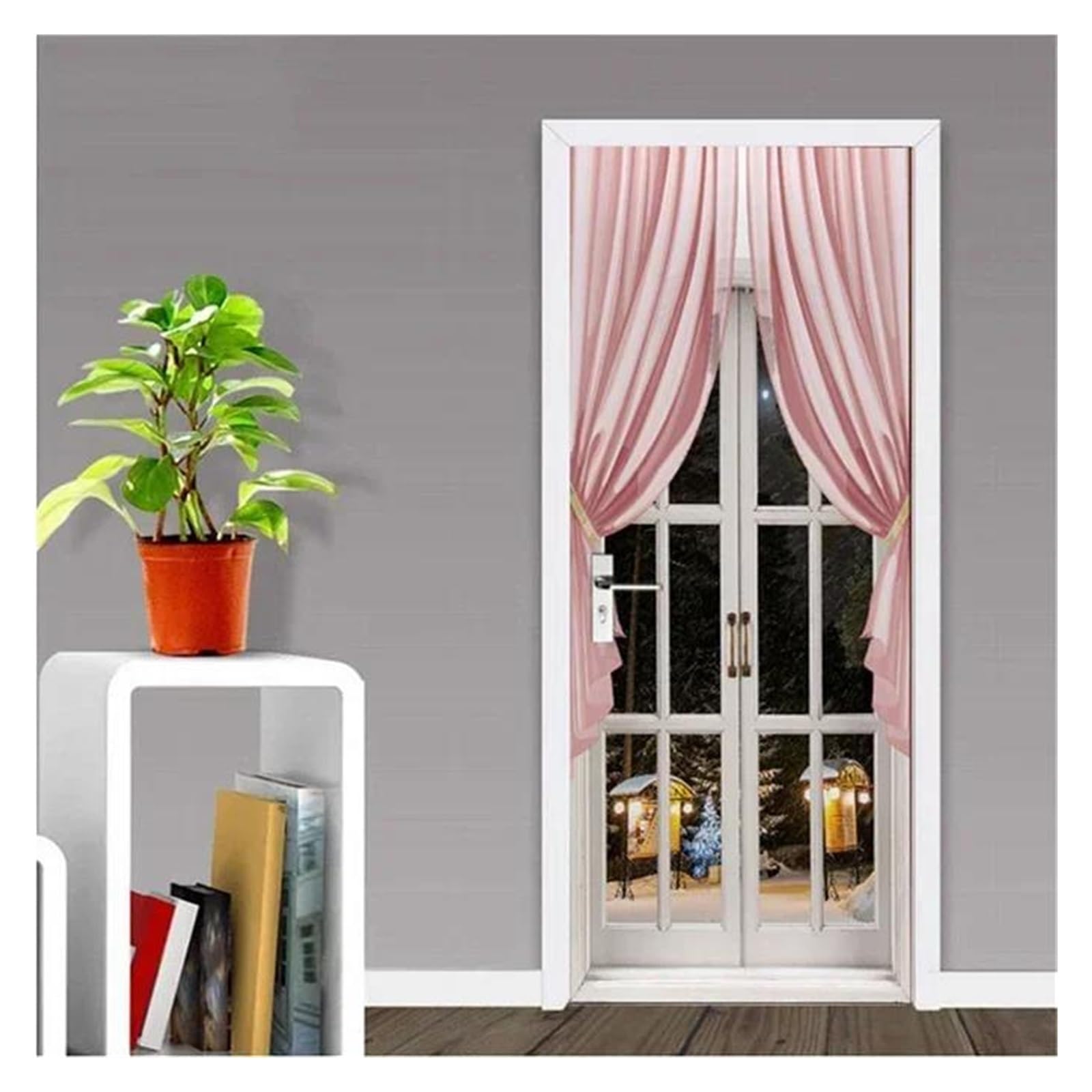 Porte fenêtre en verre 3D sticker en PVC auto-adhésif pour masquer les défauts d'un mur