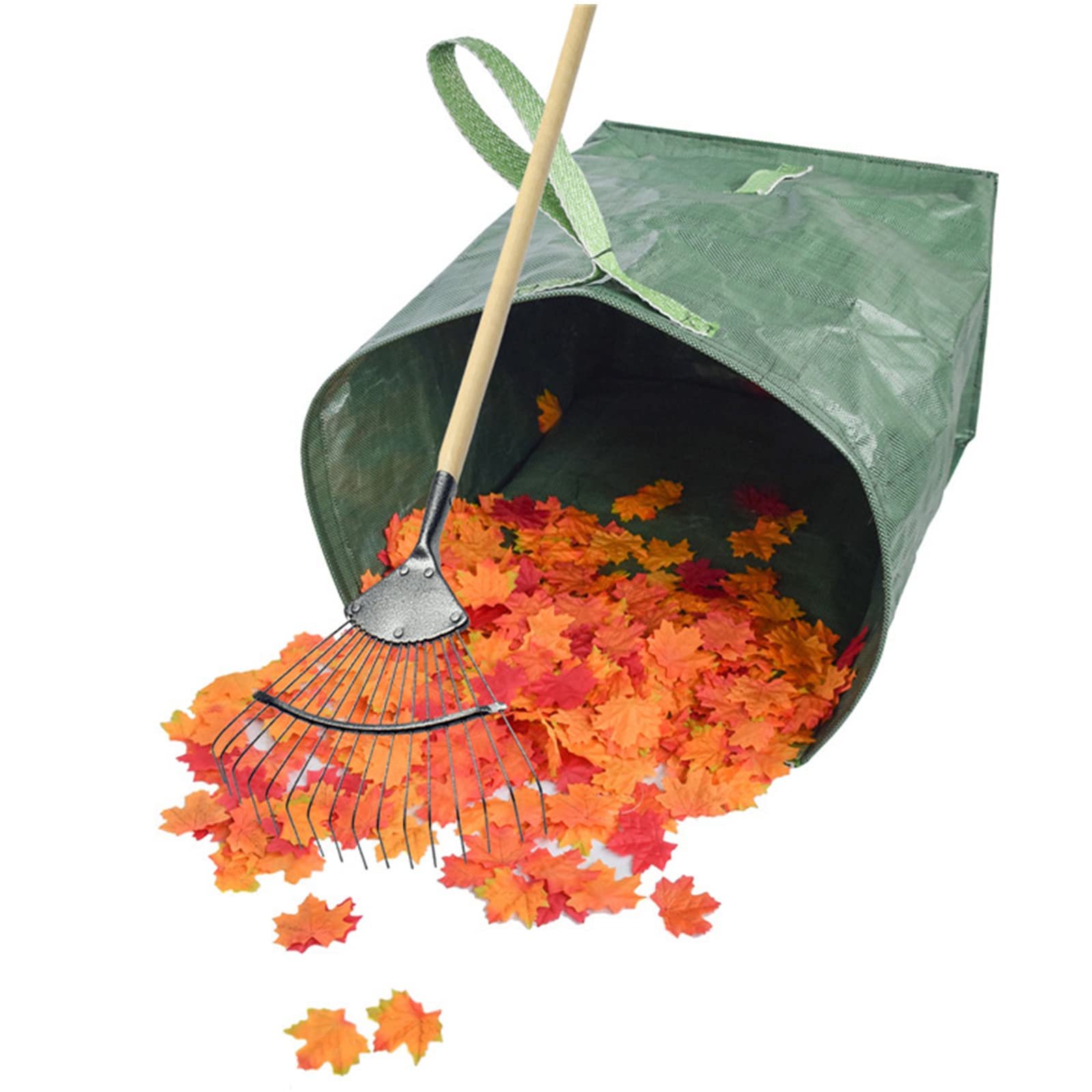 Lot de 2x200L Sacs à Déchets de Jardin Avec Poignées Anti-déchirure, 22x17x30 inches, Sacs de Jardin de Type Pelle à Poussière pour Ramasser Les Feuilles, Pliable et Réutilisable