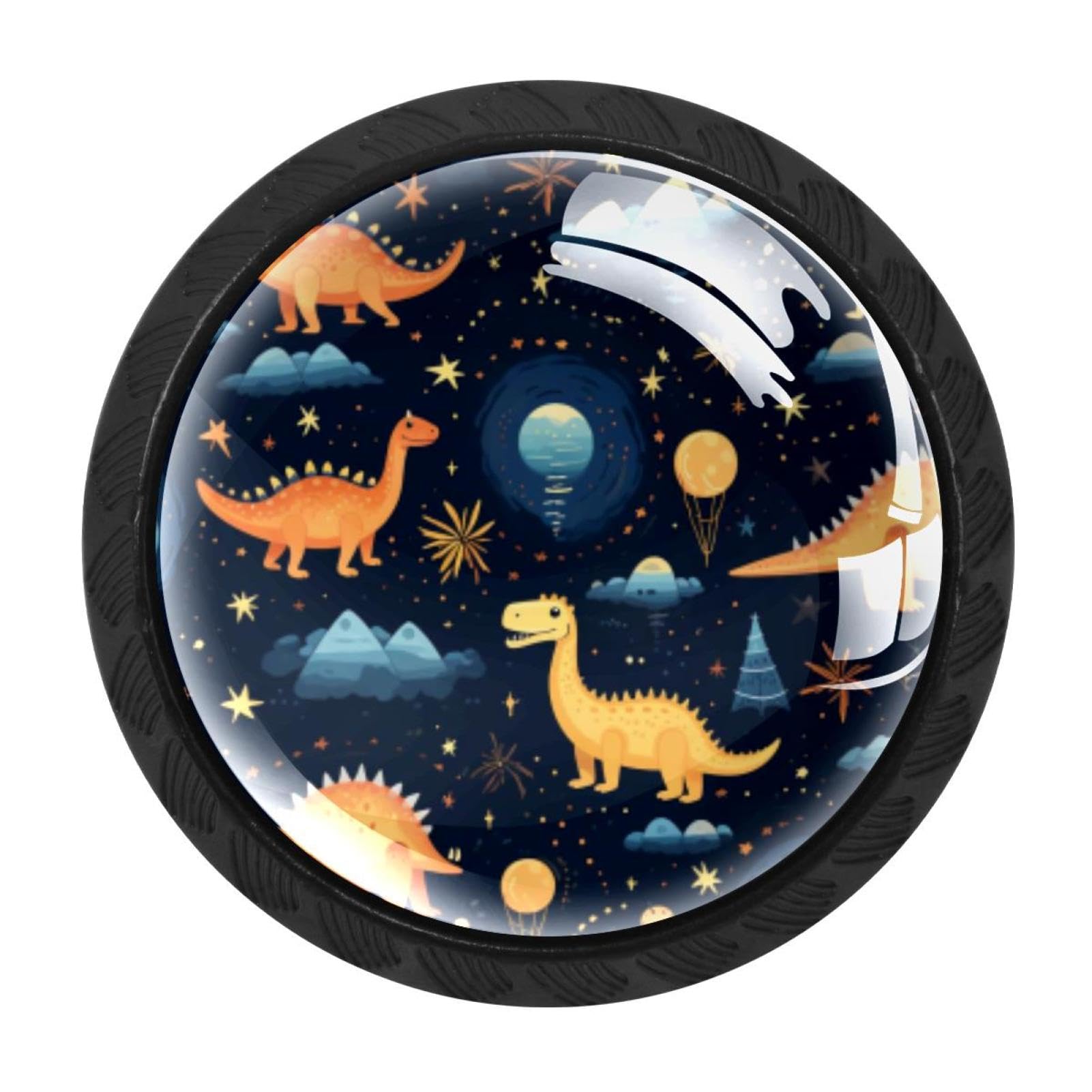 CHENZZZZ 4 Pieces Dresser Knobs Starry Dinosaur Drawer knobs Cabinet Knobs Pull Handles for Home Kitchen Office
