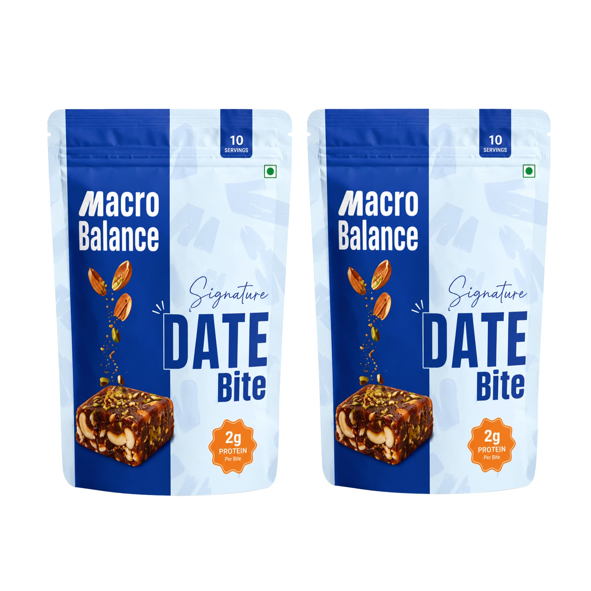 Macro Balance Signature Date Bites, 2 x Pack of 10 (400 g) | Premium Dates with Almonds, Cashews, Pistachios, Pure Ghee | No Added Sugar | Gluten Free-image-38
