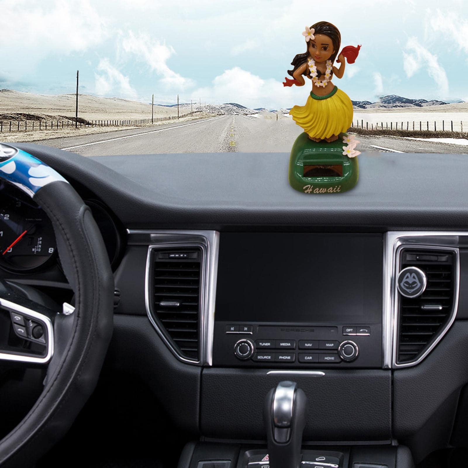 HiyyFloy Dansant À Énergie – Figurine Animée Danseuse À Pompons Pour Tableau De Bord De Voiture, Dansant, Décoration De Voiture De Vacances, Figurines Solaires Pour Bureau