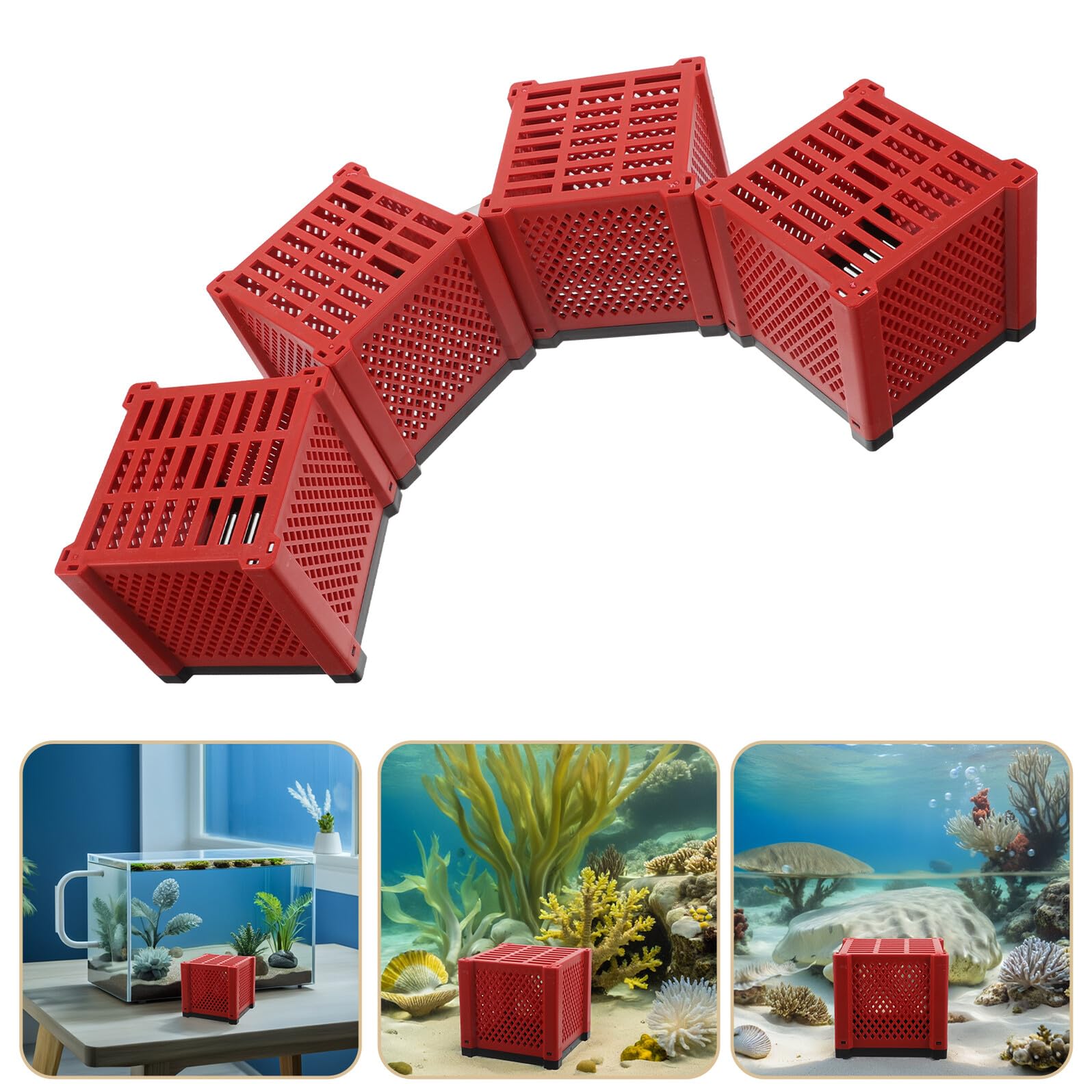UPKOCH 4 Piezas Caja Filtro Acuario Unidades Duradera para Purificación Agua Reutilizable Compatible con Medios Filtrantes Múltiples para Peceras Estanques y Abrevaderos Equinos