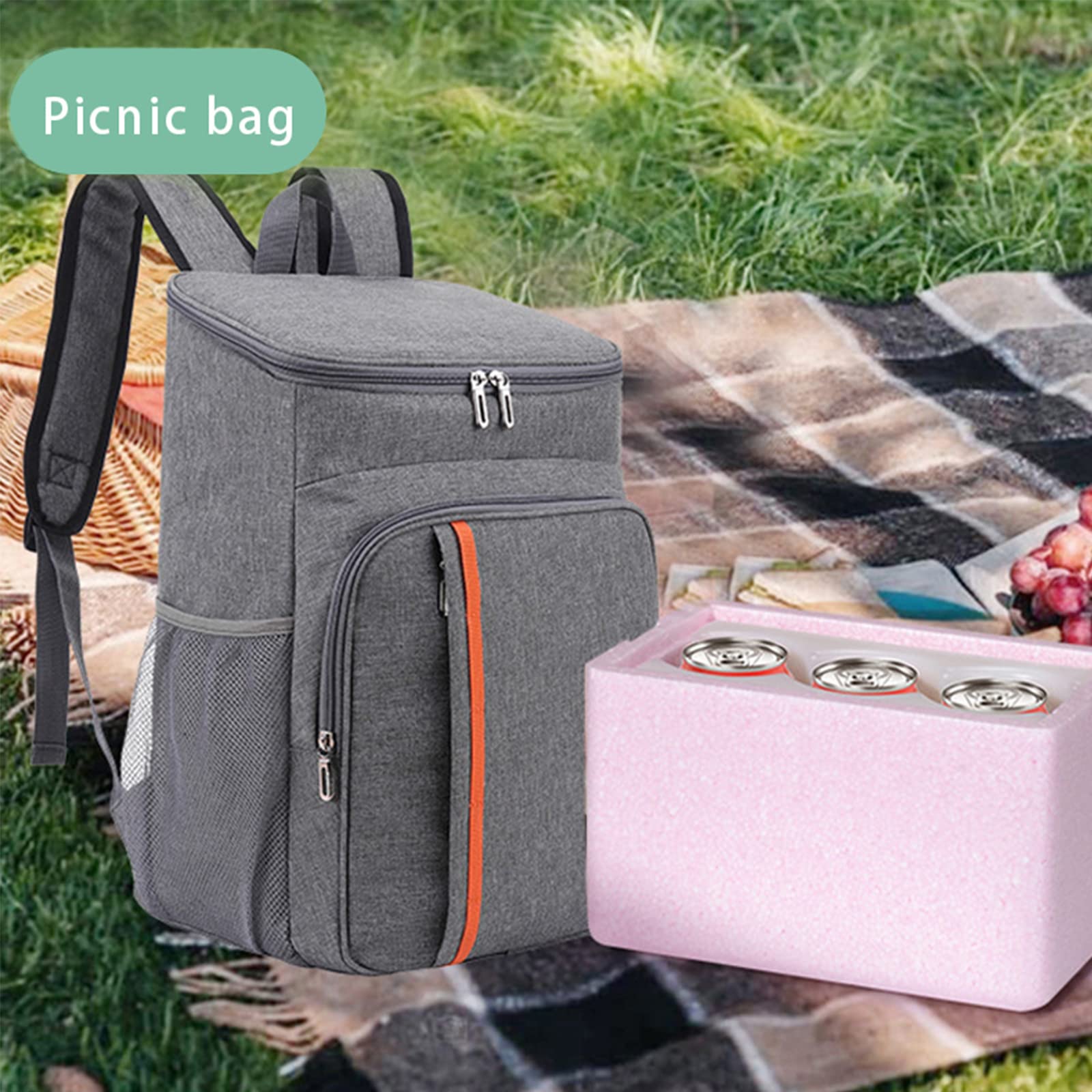 18L Borsa Termica per Alimenti con Isolamento Termico a Grande capacità Zaino per Borse Termiche Zaino per Picnic Borsa per Il Ghiaccio Addensare Borsa per Alimenti e Bevande