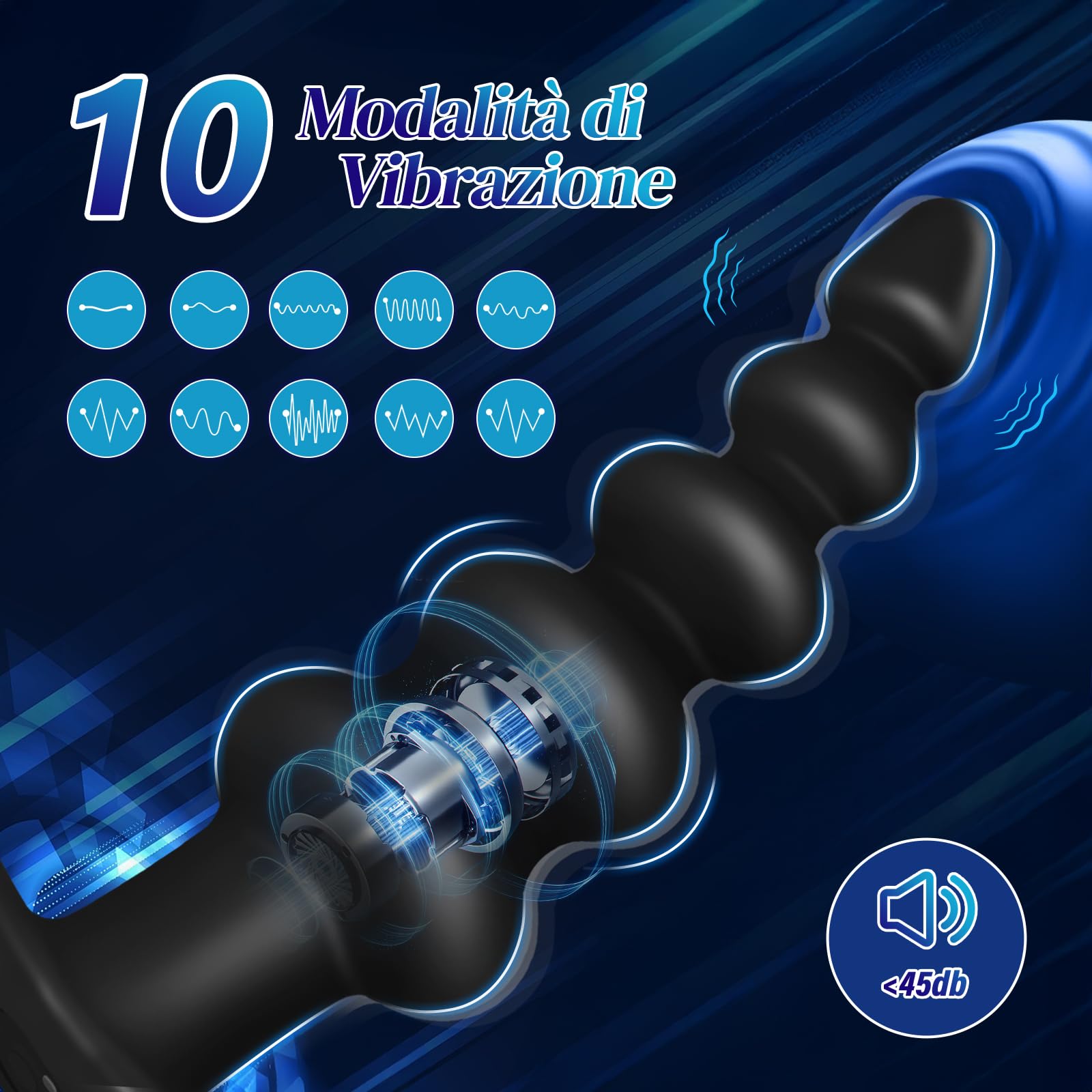 Plug Anale-Dilatatore Donna- Plug Anale Vibratoreper Donna Professionale Telecomando, Sex Toys Anali Dildo con 10 Modalità di Vibrazione Sextoysdonna Massaggiatore Prostatico Uomo