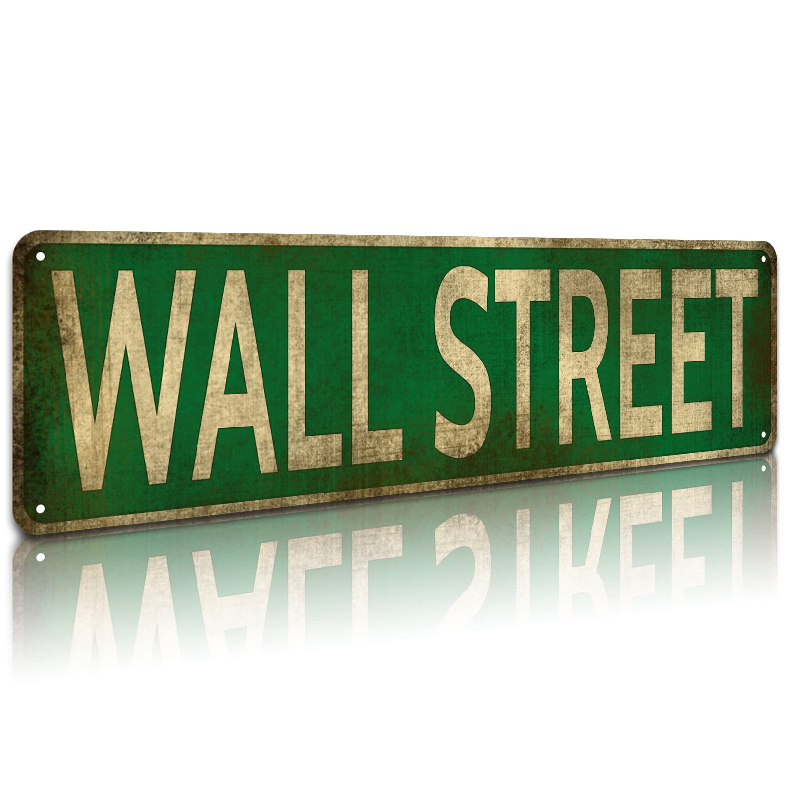 peiyeety Vintage Metal Tin Sign Wall Street Vintage Sign, Retro Wall Decor for Home, Bar, Garage, Cafe, Man Cave, Office, Business Room, Rustic Wall Art for Indoor and Outdoor Decoration, 4x16 Inch