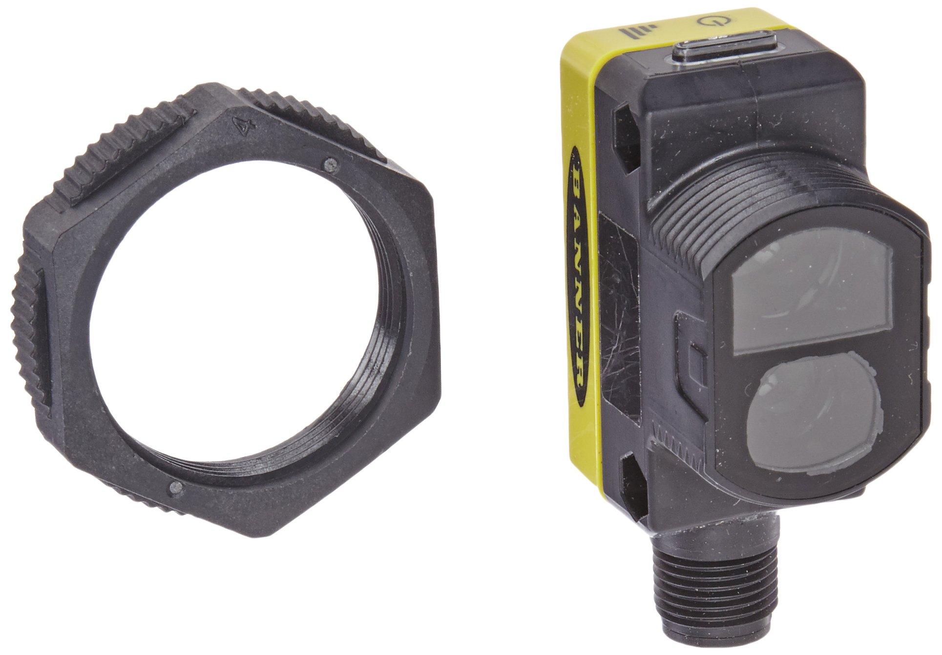 Banner QS30LPQ World Beam Universal Sensor, Polarized Retroreflective Sensing Mode, 5-pin Integral Euro-Style QD Connection, Visible Red LED, 10-30 VDC Supply Voltage, Bipolar (PNP and NPN) Output, 8 m Sensing Range