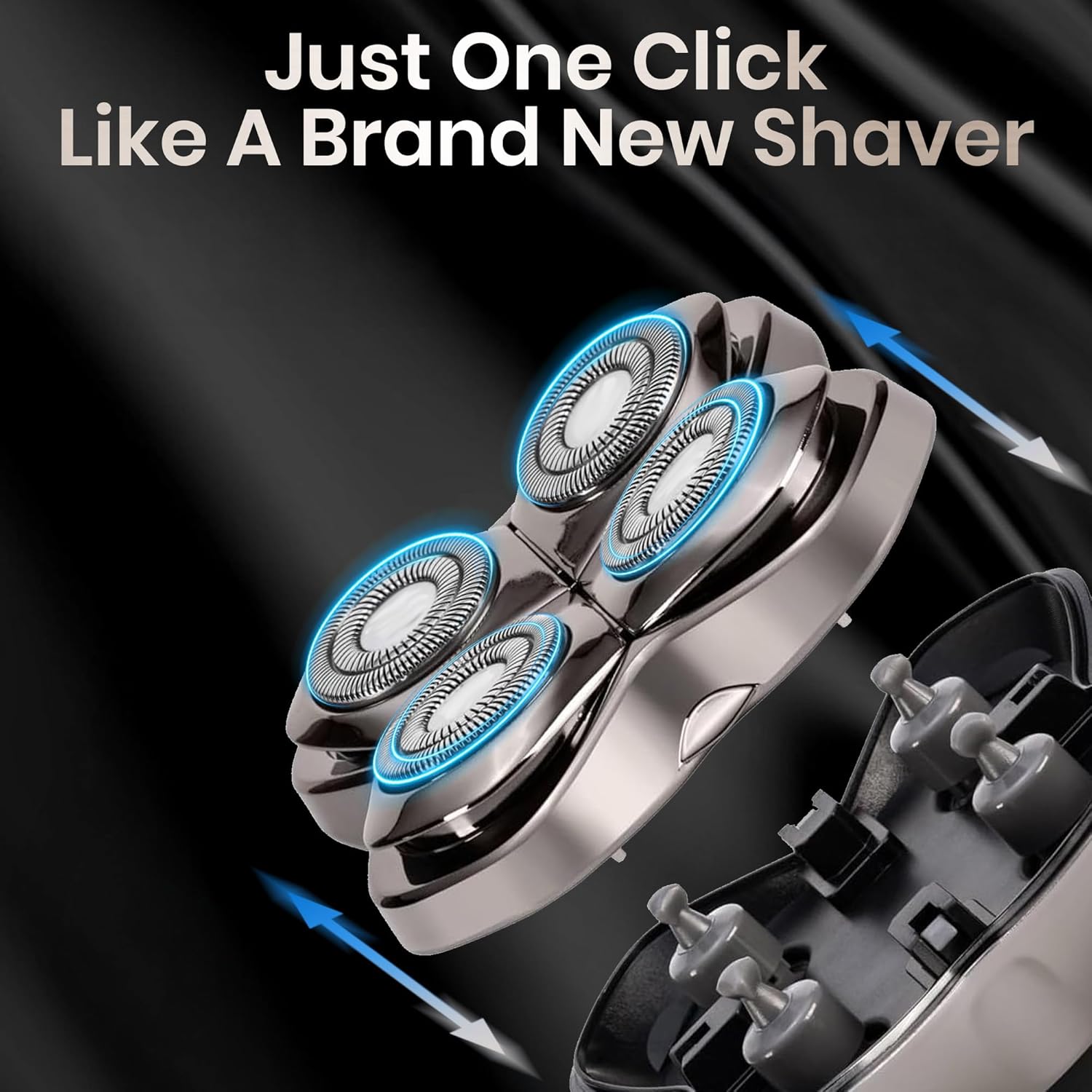 2 Pack Pro 4 Shaver Replacement Heads for Pitbull Shaver Gold PRO, Silver PRO, Platinum PRO, Floating 4 Heads for a Fast, Close and Smooth Shave - Image 2