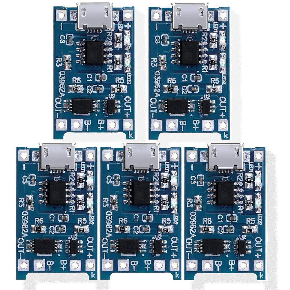 TECHDELIVERS® Tp 4056 Micro USB 1a 18650 Lithium Battery Charger with Protection Module 5volt with Protection Circuit- Pack of 5-image-29