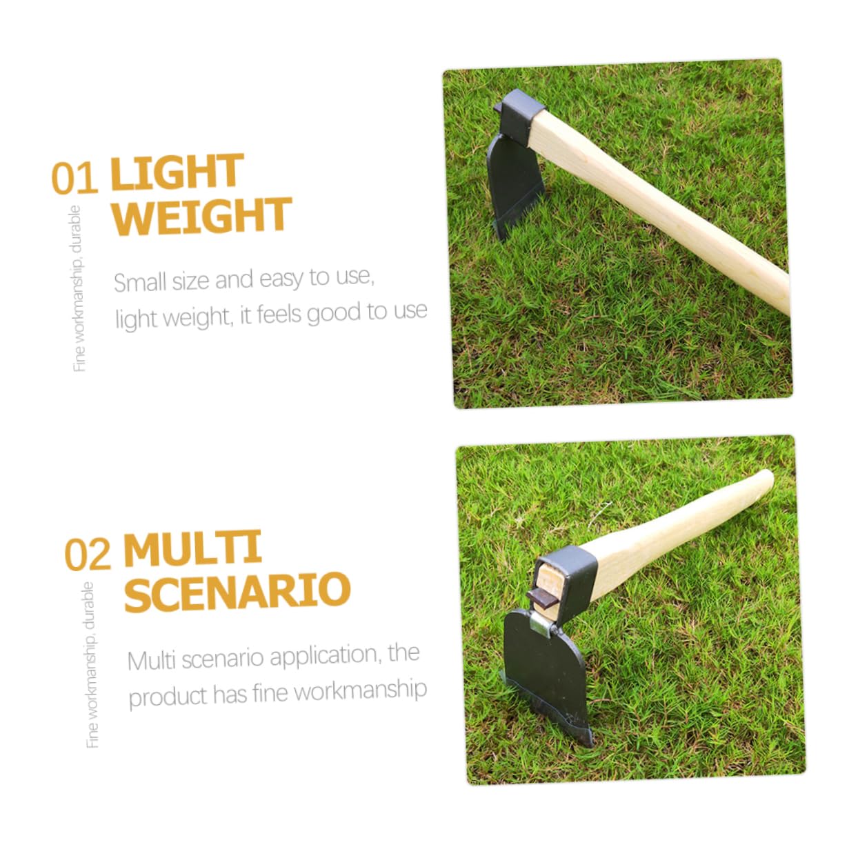 TOYANDONA 2 Piezas Azada De Jardinería Pala Herramienta Para Deshierbar Grietas Azada De Acero Azada Para Plantar Al Aire Libre Azada De Excavación De Jardinería Pequeña Azada De Mano Madera