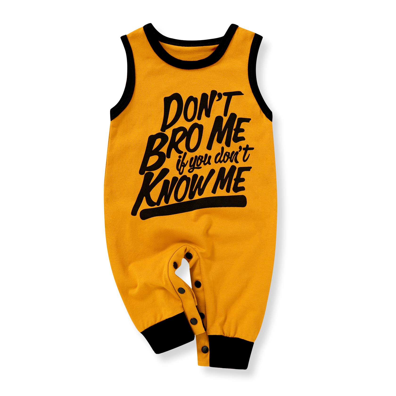 Newborn Baby Boy Cotton Jumpsuit Infant One Pieces Sleeveless Romper Cool Summer Outfit Clothes (6-12 Months, Orange)