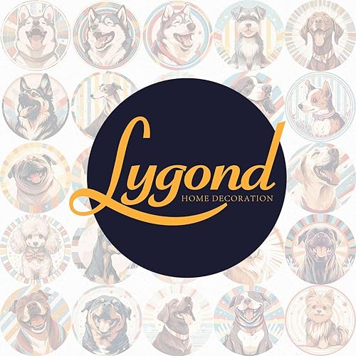 Miniatura 7 de Lygond Letrero de metal, letrero de hojalata, arte de pared con diseño de perro pitbull feliz en círculo de rayas vintage, arte de pared inspirador