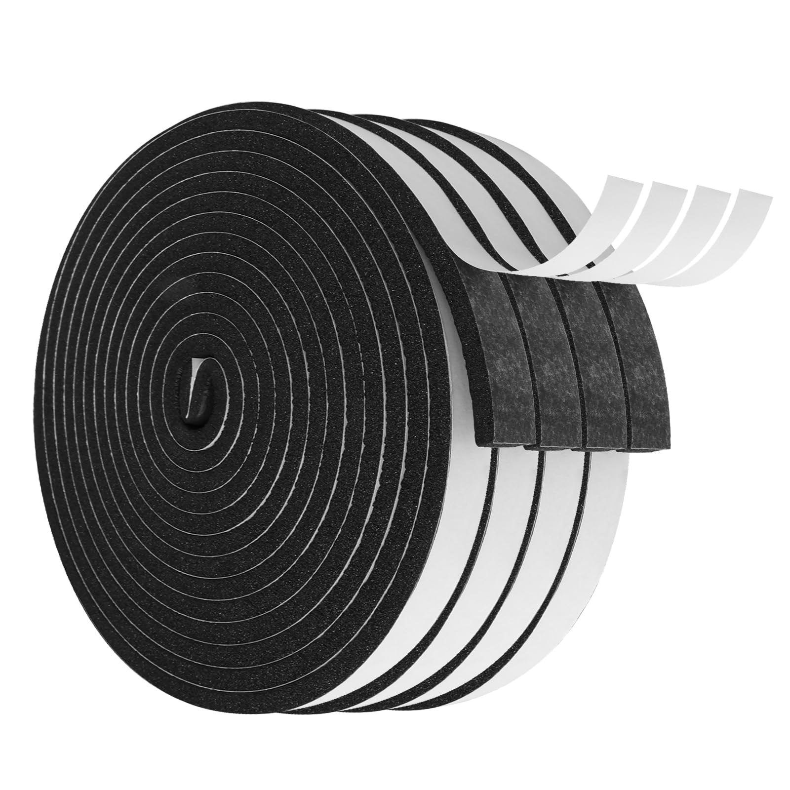 Vefhby Self-Adhesive Sealing Tape, Foam Rubber, Self-Adhesive Foam for Doors, Windows, Sound Insulation, Anti-Collision, Dustproof Sealing Tape (12mmx6mmx5m-4pcs)