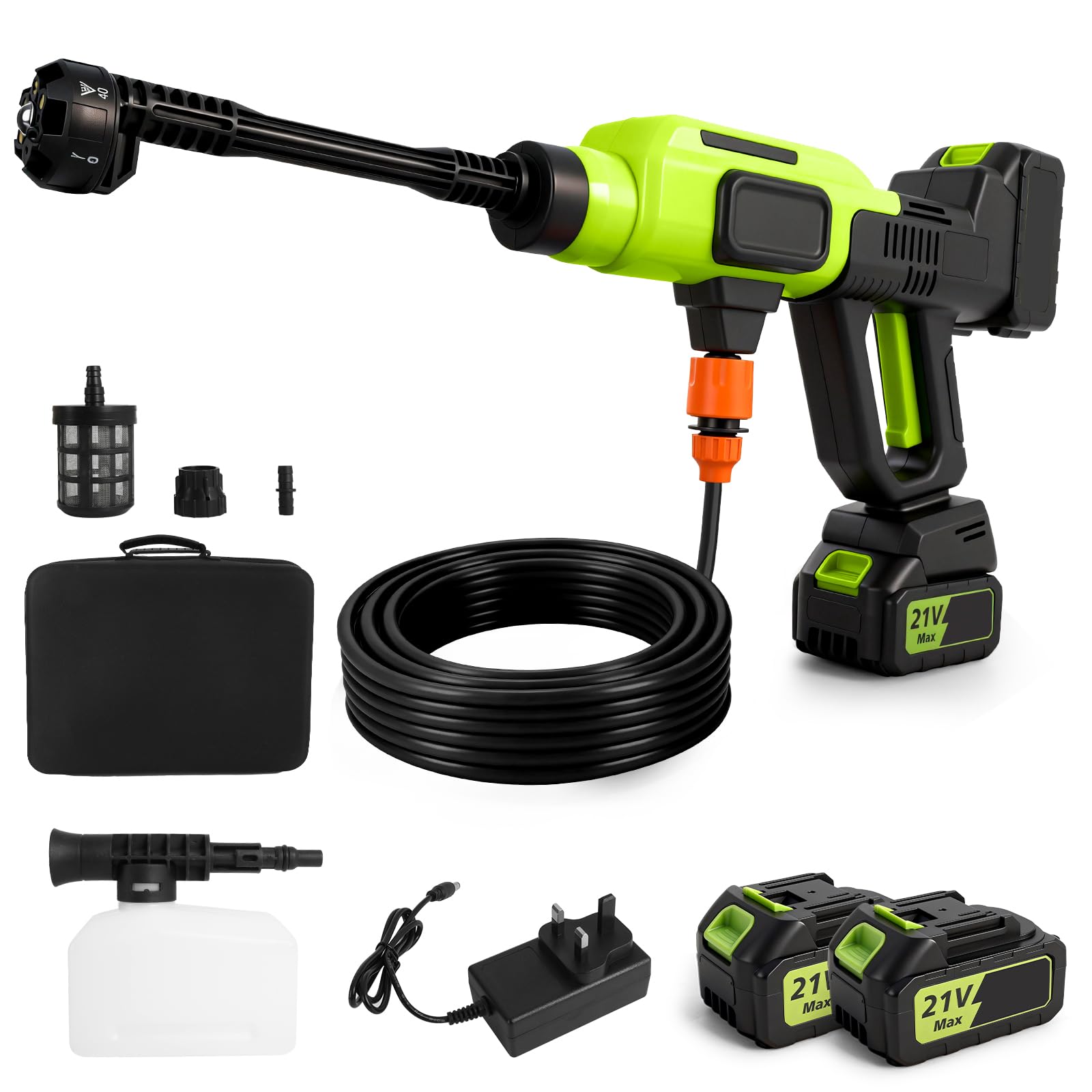 Cordless Pressure Washer,Dual battery pin Portable with 2 Batteries