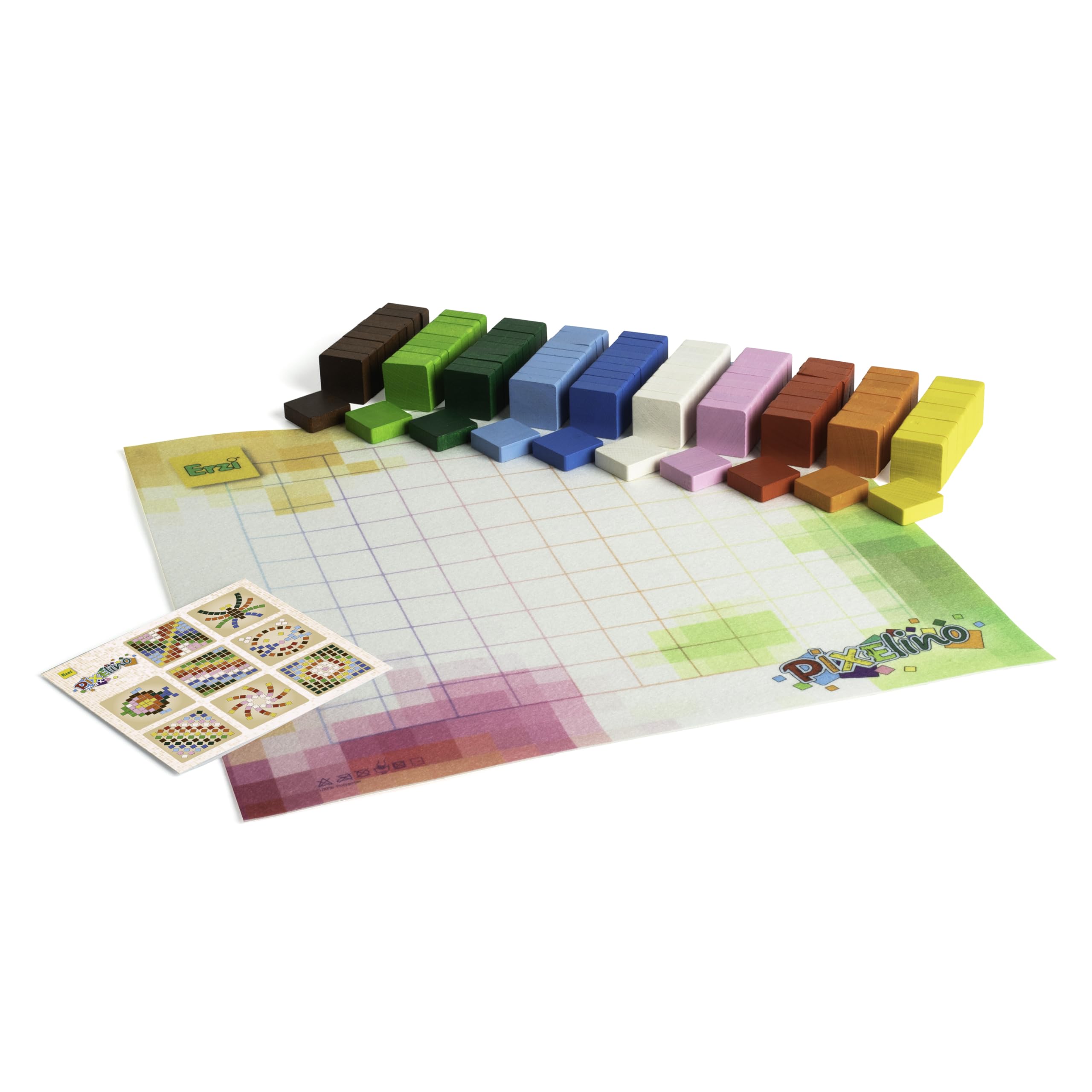 Erzi 42292 Pixelino Maxi aus Holz, Lernmaterial für Kinder | pädagogischer Alleskönner, Kreative Spielwelten gestalten