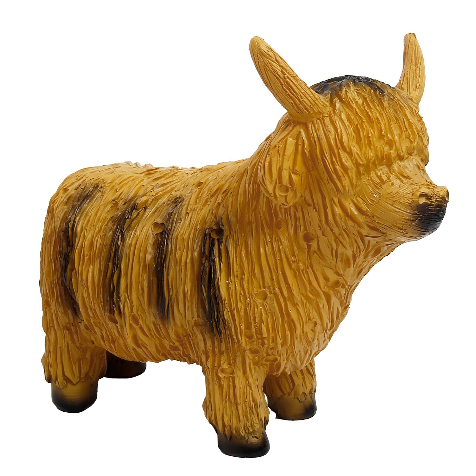 Glifora Lighted Highland Cow Statue - Resin Animal Sculpture with LED Lights, Rustic Light-up Highland Cow Figurine for Farmhouse, Porch, Garden and Lawn, Indoor Outdoor Decoration