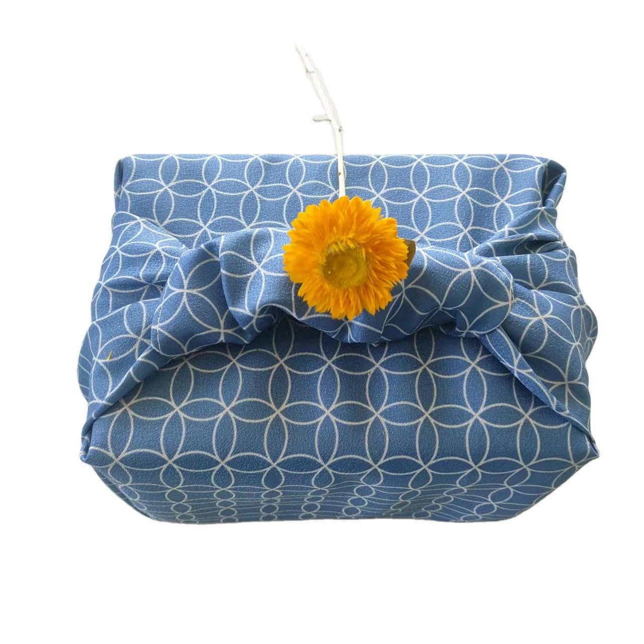 THAYLA 50 * 50 cm 5/10 szt. fioletowa zielona tkanina do pakowania furoshiki wielokrotnego użytku mała japońska do pakowania prezentów tkanina kwadratowy szalik bento tkanina do pakowania