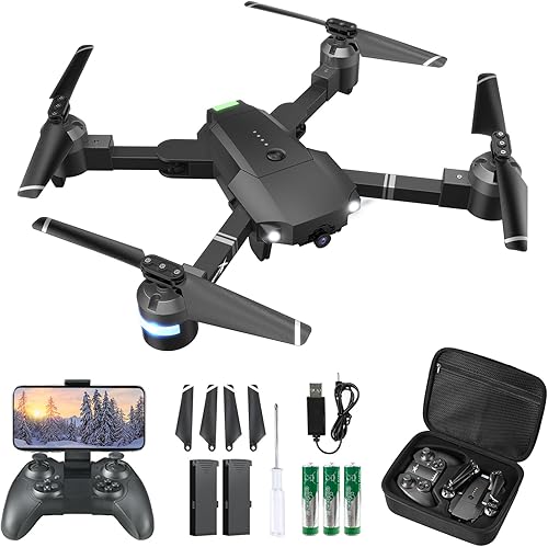 Dron con cámara para adultos, ATTOP 1080P Live Video 120 Gran angular controlado por aplicación Drone con cámara para niños mayores de 8 años, apto