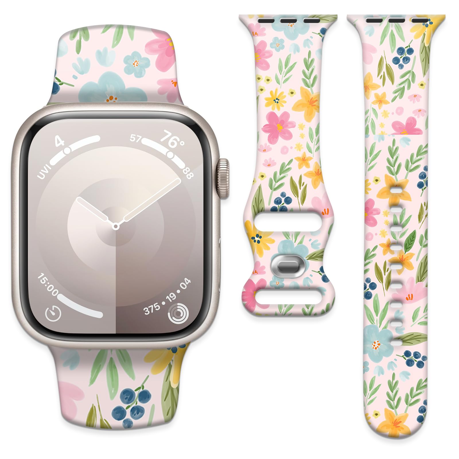 AFPRNK Compatible with iWatch Band 38mm 40mm 41mm 42mm for Women Girl, Cute Fadeless Replacement Strap for iWatch SE Series 10 9 8 7 6 5 Ultra