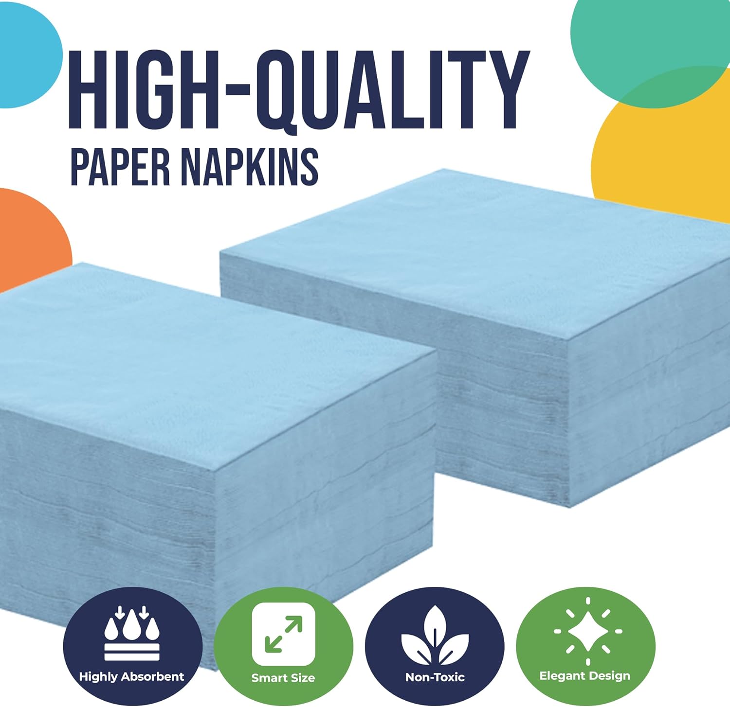 Light Blue Bulk Napkins Disposable Everyday 1,200 Pcs 2 Ply Light Blue Cocktail Napkins Bulk For Parties & Party Supplies
