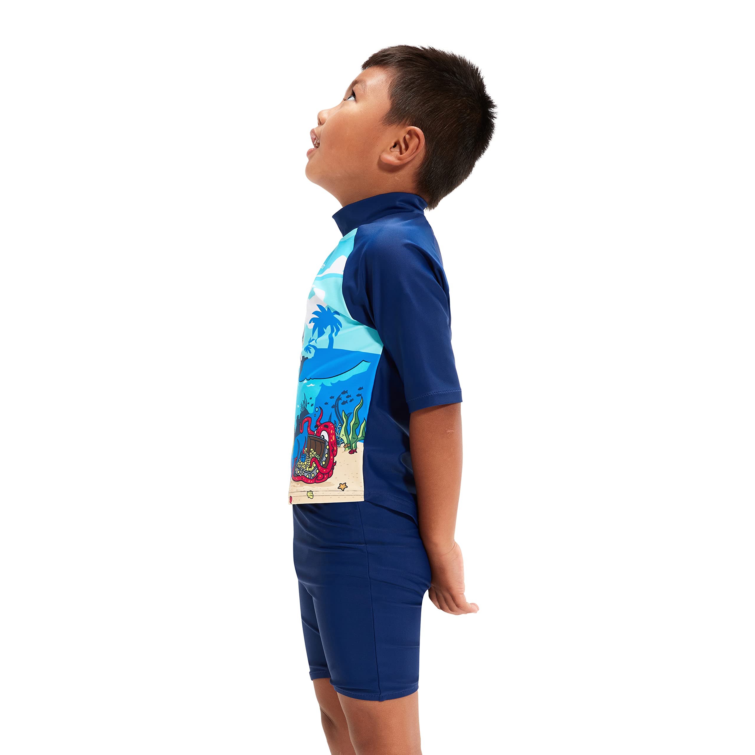 Speedo Learn To Swim Sun Protection Top & Short Rash Guard Shirt Bambini e Ragazzi (Pacco da 1)