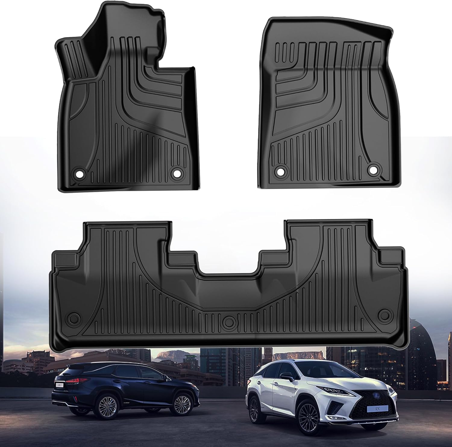 for 2016-2022 Lexus RX Floor Mats (Include RX350/RX450h/RX350L/RX450hL) - Custom Fit All Weather Floor Mats for Lexus RX350/RX450h/RX350L/RX450hL Car Mats 2016-2022 RX 2016-2022 RX350/RX450h Floor Mats