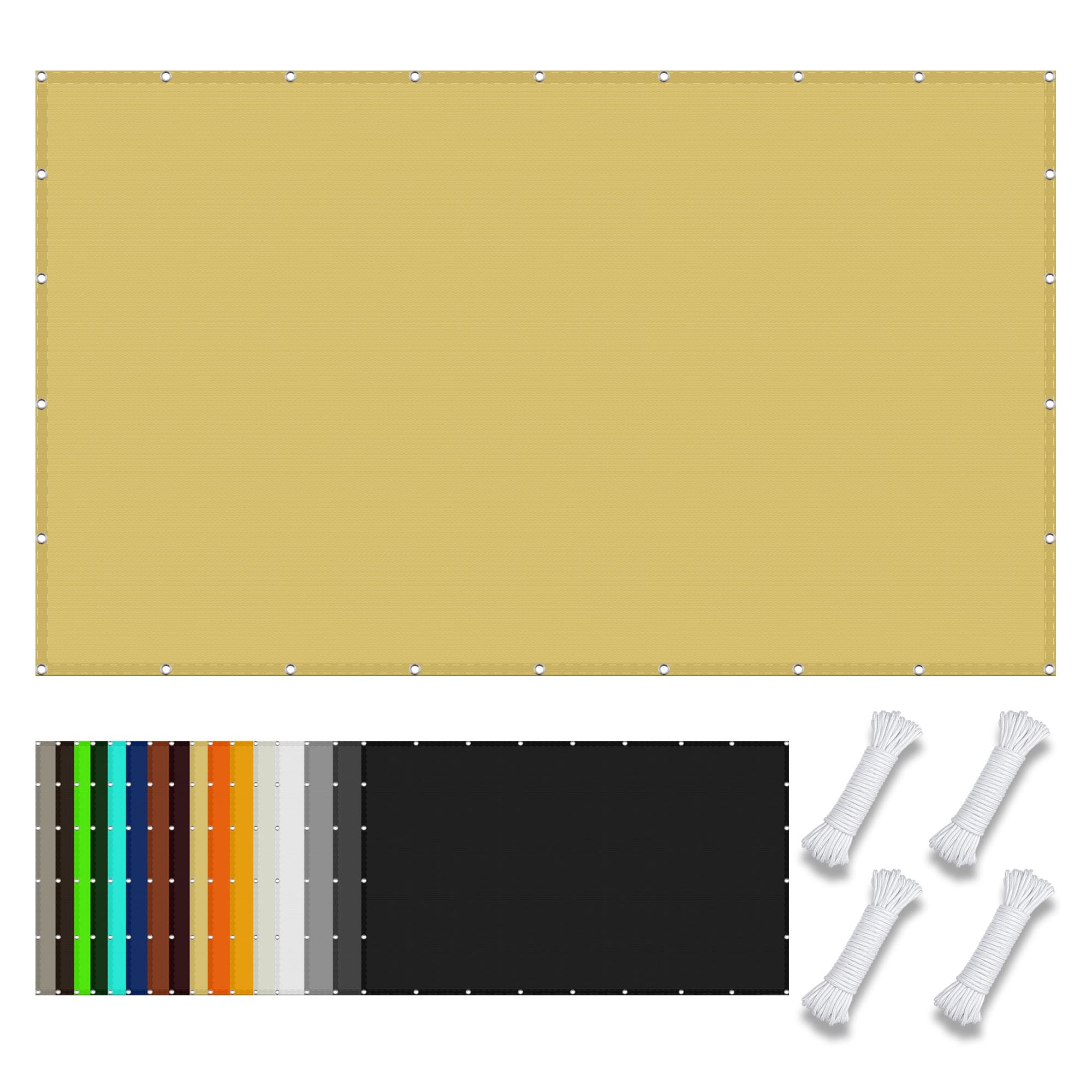 Voile d'ombrage en polyester durable jaune sable haute densité