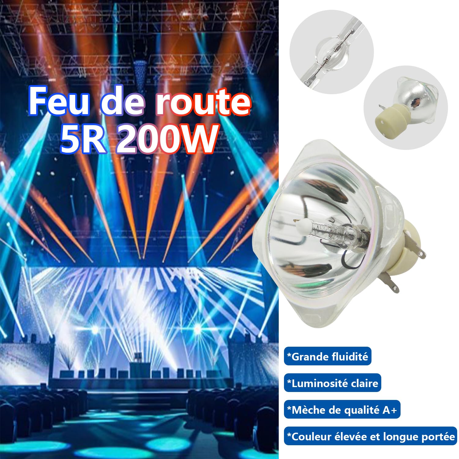 MSD Platinum Beam 200W 5R Lamp per Luce a fascio con testa mobile, Lampada 5R 200W per Teste Mobili Luci dj, Lampada da Palcoscenico Elettroniche Lampadina 200W Lampadina di ricambio