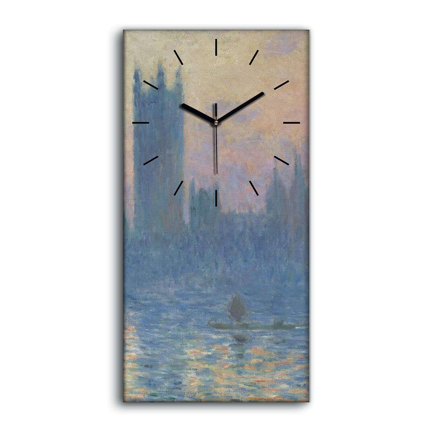 Horloge sur Toile 30x60cm Art Moderne Salon Chambre Tableau Silencieux