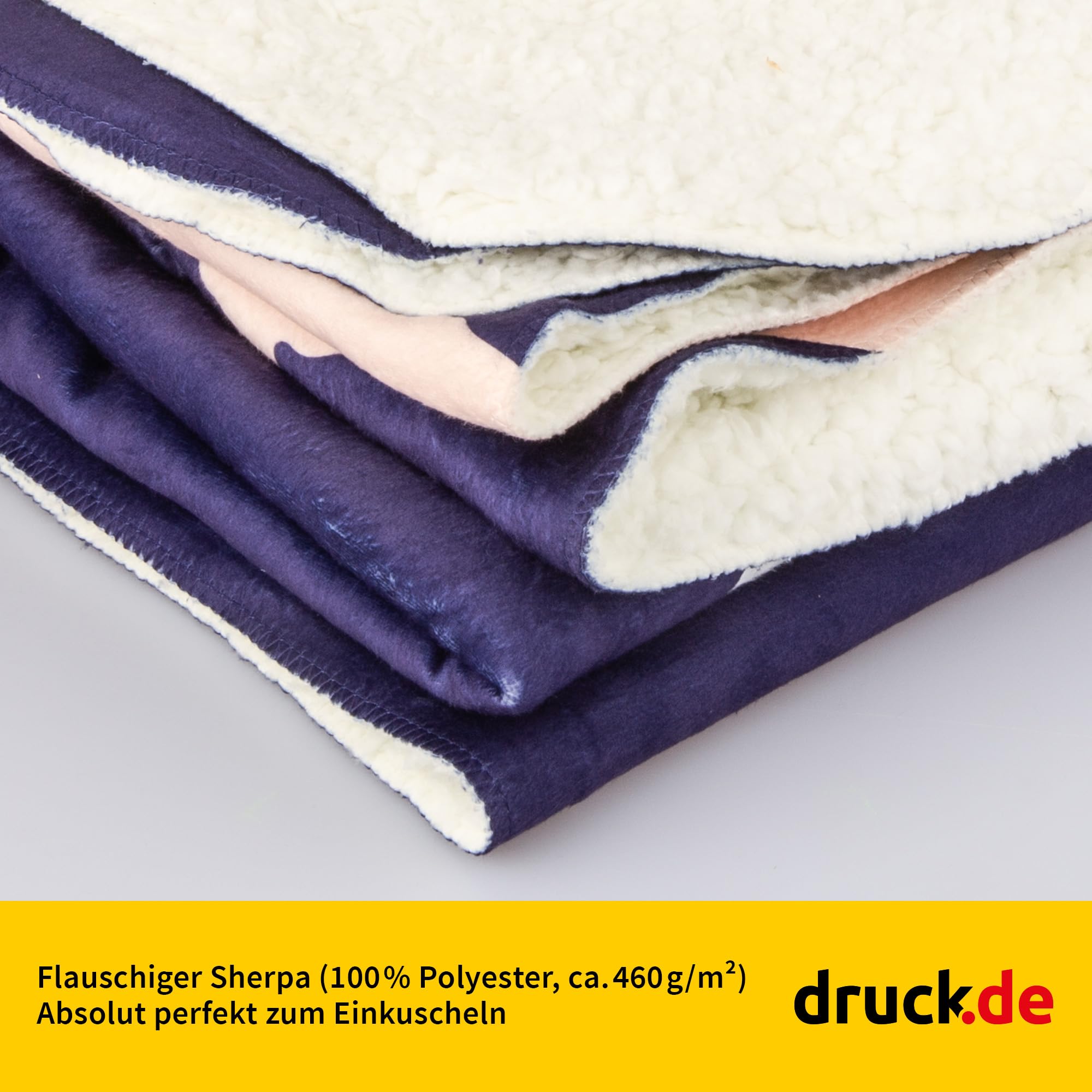 Kuscheldecke Fotodecke personalisiert 127x152cm - Sherpa - Foto und Text | Kuscheldecke personalisierbar, 127x152cm, Sherpa, mit Foto und Text