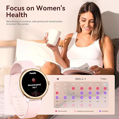 Miniatura 5 de Reloj inteligente para mujer, monitor de fitness HD de 1.27 pulgadas (respuestahaz llamadas) con más de 110 modos deportivosfrecuencia